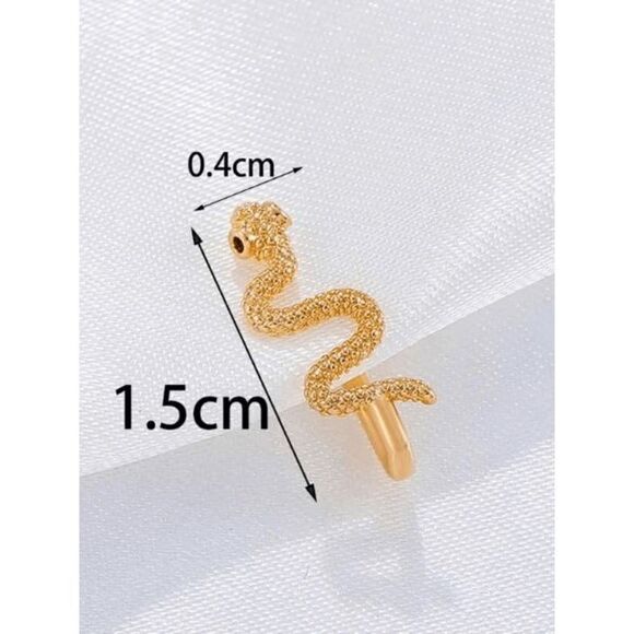 GOLD SNAKE NOSE RING/CUFF  - Picture 5 of 5